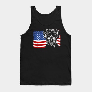 Proud Boxer Dog American Flag patriotic dog Tank Top